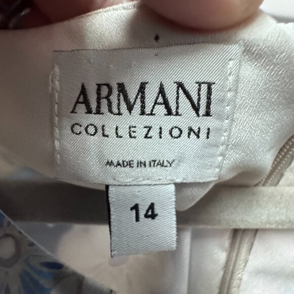 💙 Armani Collezioni Blue Floral Silk Dress | Size 14 | Made in Italy | - Picture 6 of 7